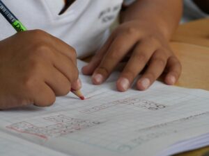 Student working